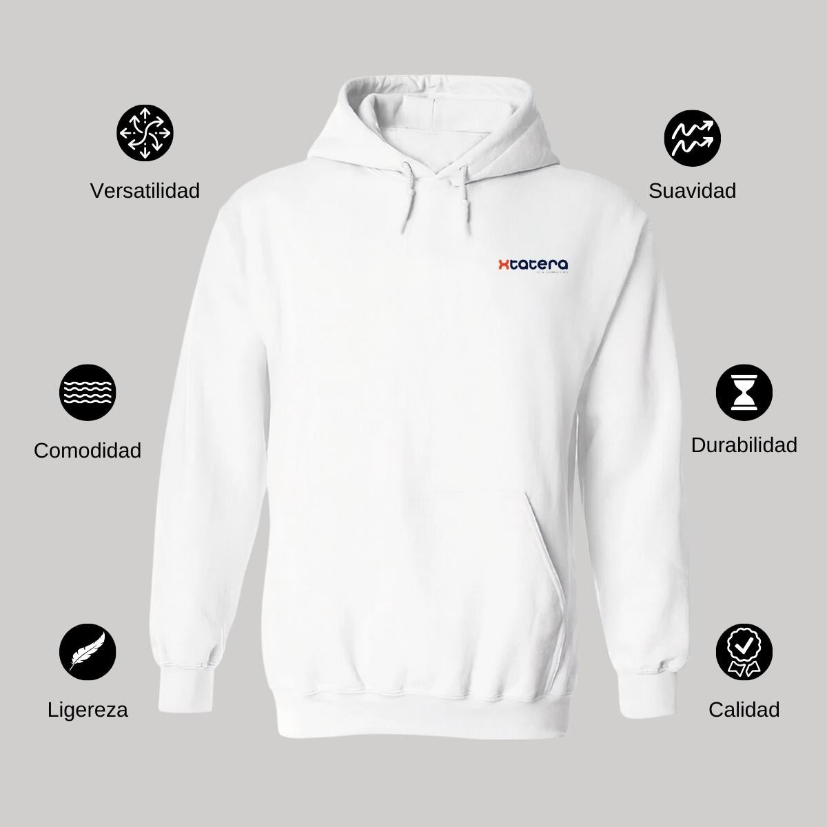 Sudadera c/Capucha Unisex Blanco Personalizable Escudo