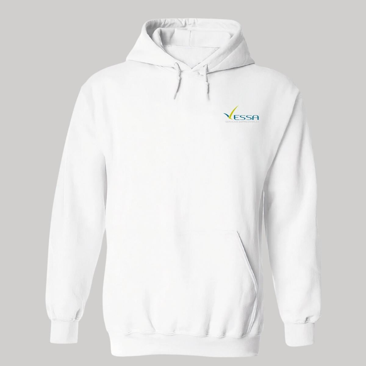 Sudadera c/Capucha Unisex Blanco Personalizable Escudo