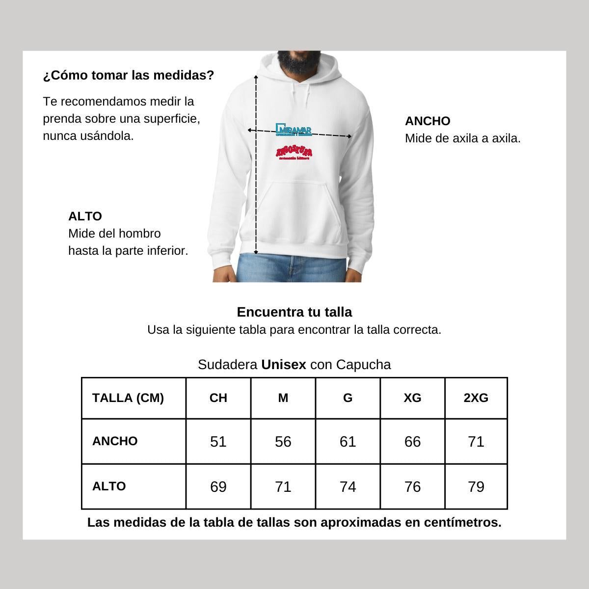 Sudadera c/Capucha Unisex Blanco Personalizable Logo