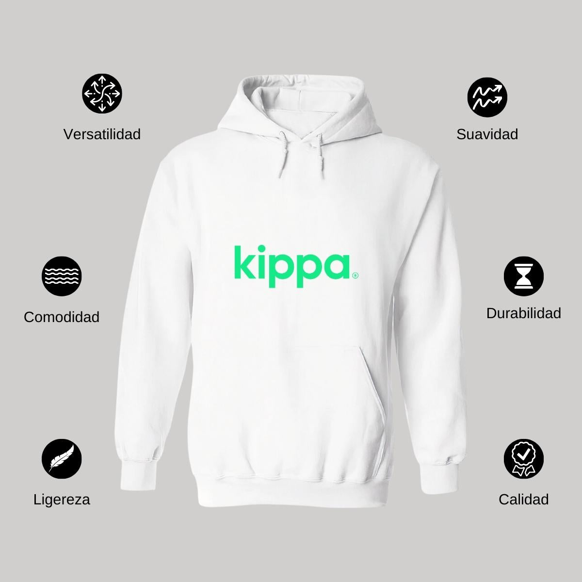 Sudadera c/Capucha Unisex Blanco Personalizable Logo