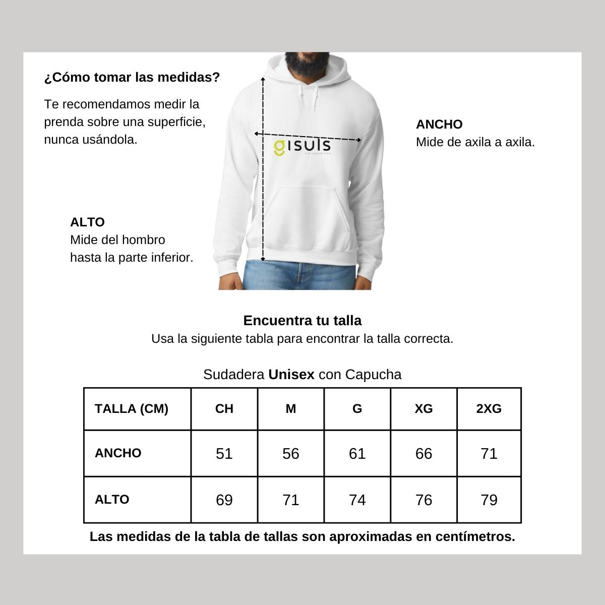 Sudadera c/Capucha Unisex Blanco Personalizable Logo