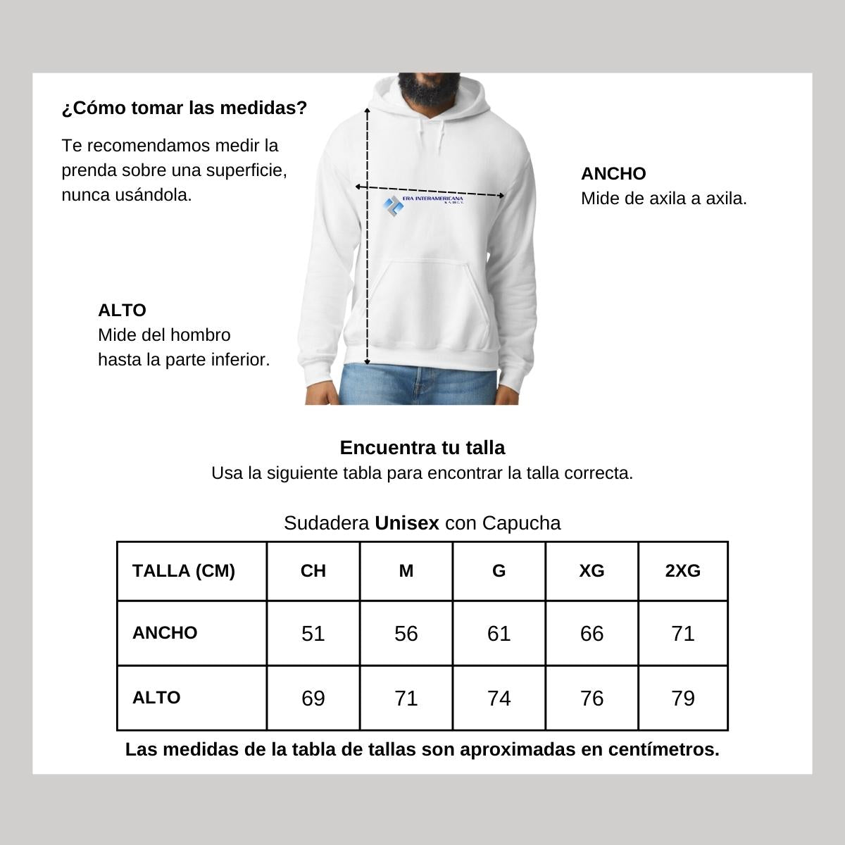 Sudadera c/Capucha Unisex Blanco Personalizable Logo