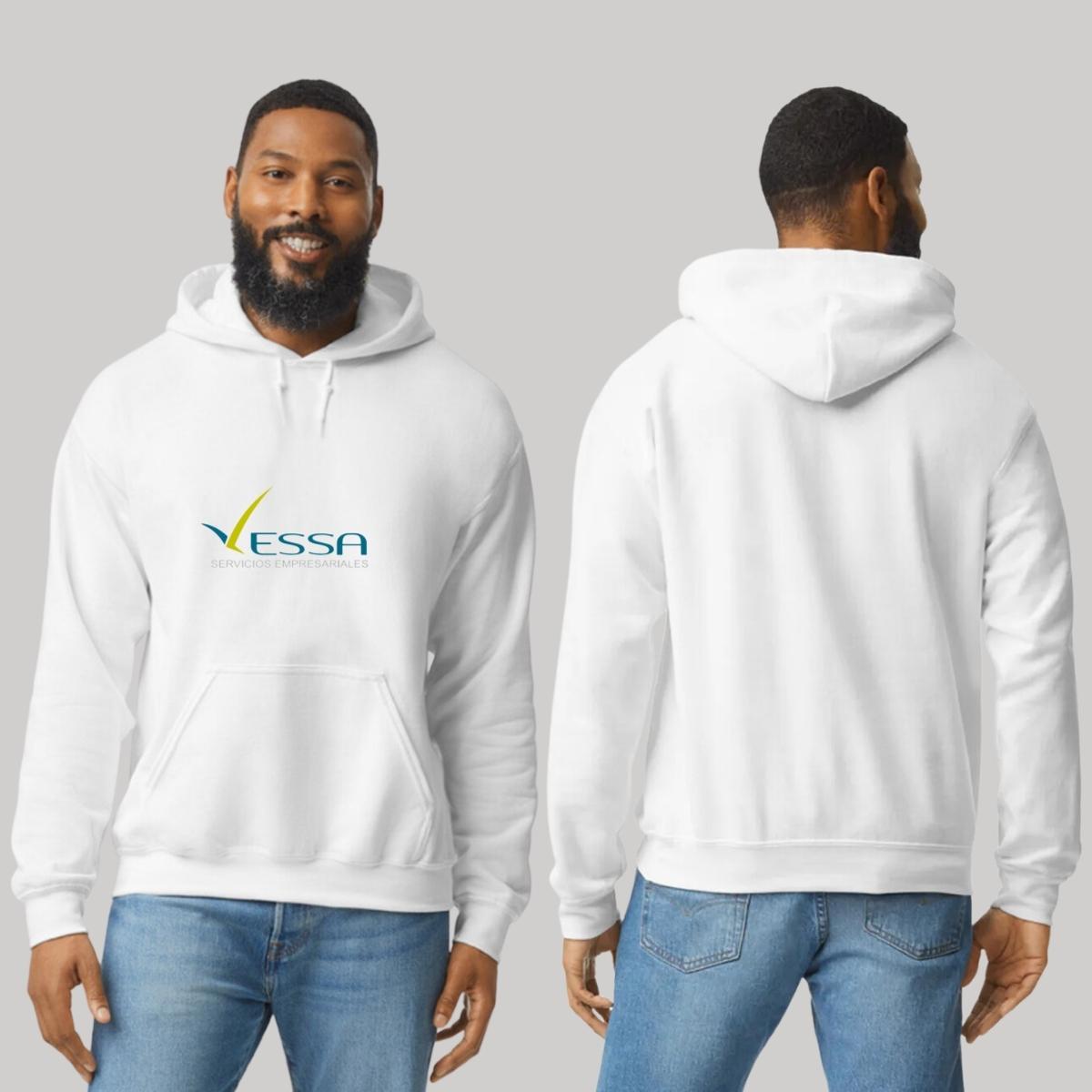 Sudadera c/Capucha Unisex Blanco Personalizable Logo