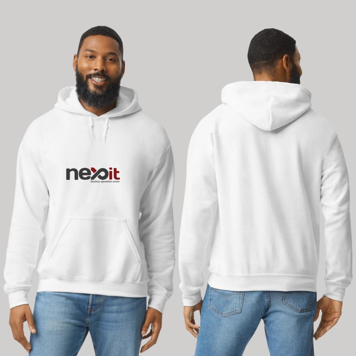 Sudadera c/Capucha Unisex Blanco Personalizable Logo