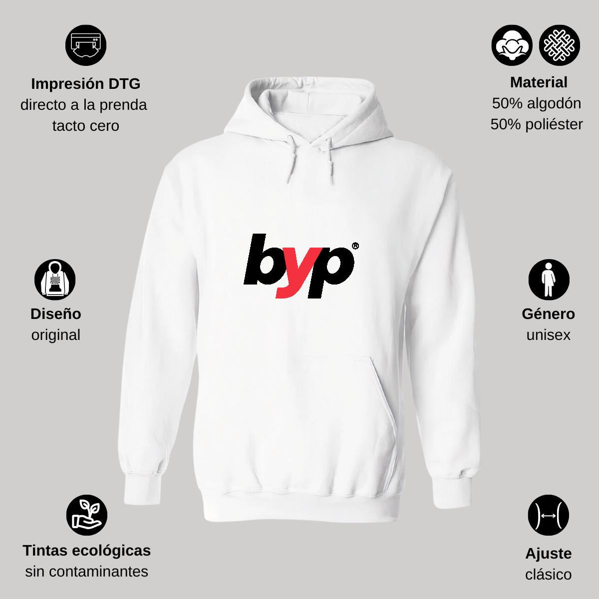 Sudadera c/Capucha Unisex Blanco Personalizable Logo