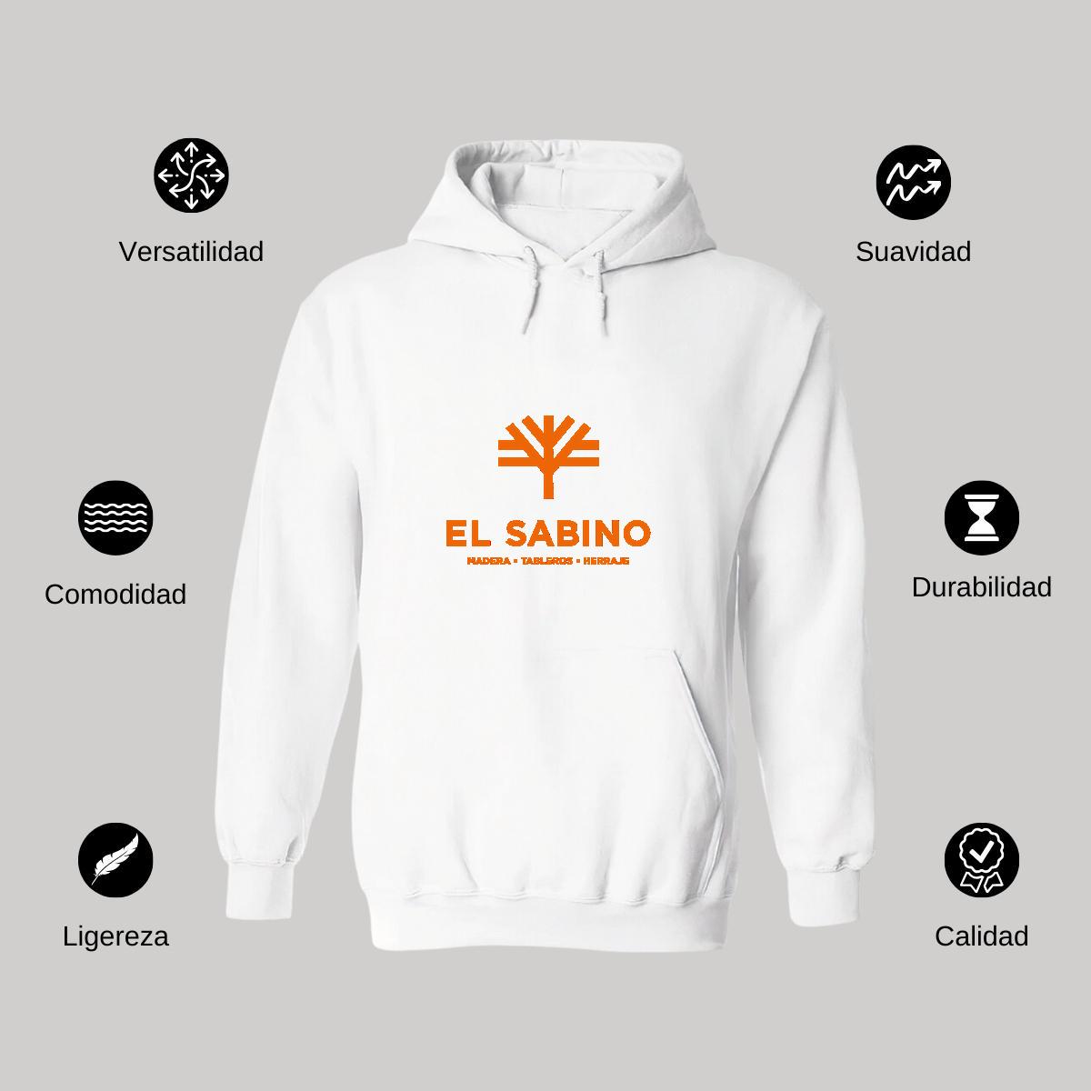 Sudadera c/Capucha Unisex Blanco Personalizable Logo