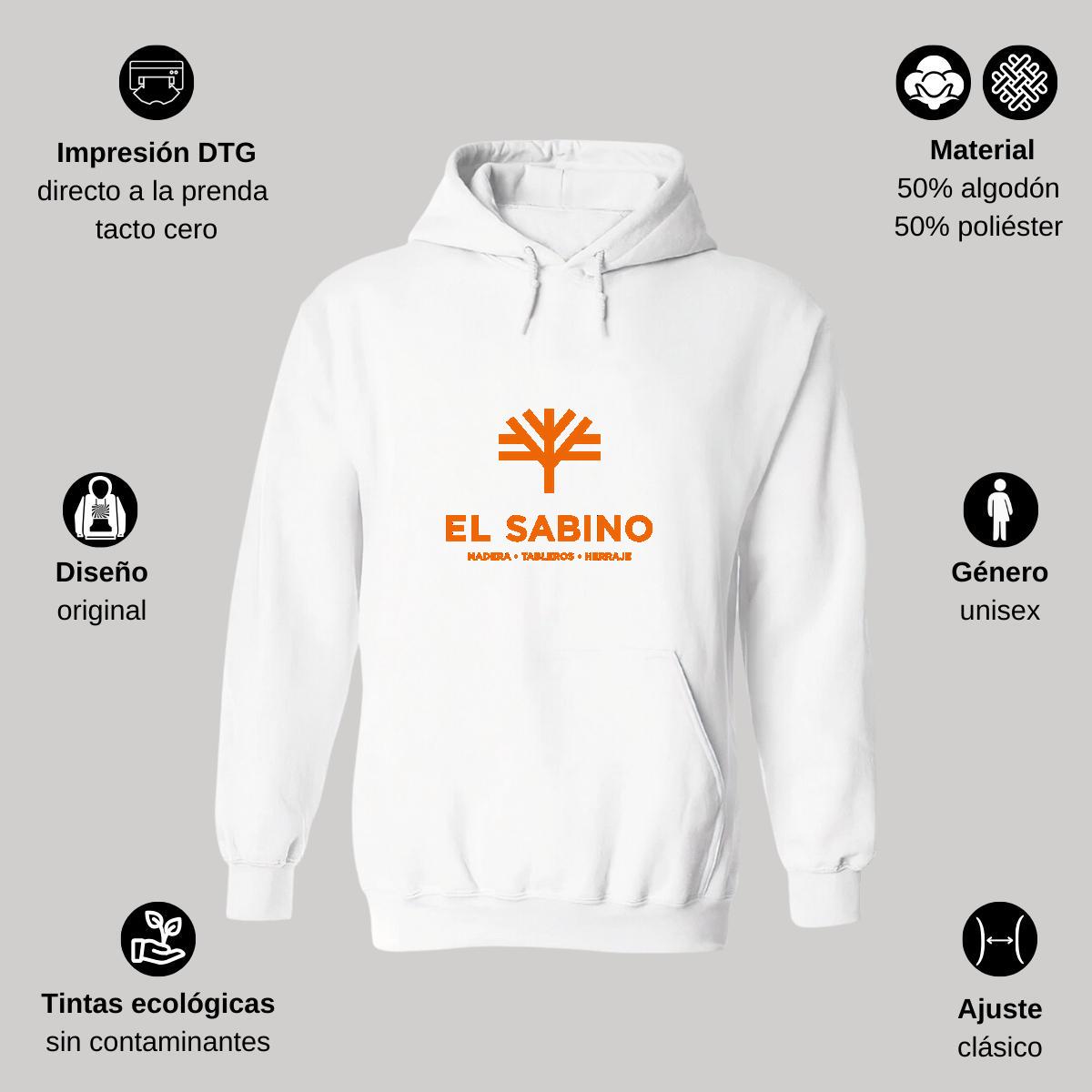 Sudadera c/Capucha Unisex Blanco Personalizable Logo
