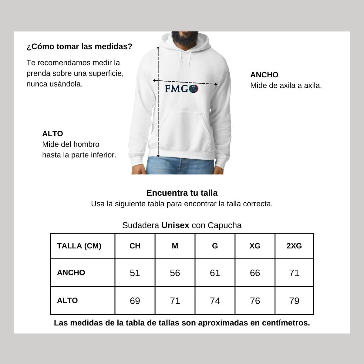 Sudadera c/Capucha Unisex Blanco Personalizable Logo