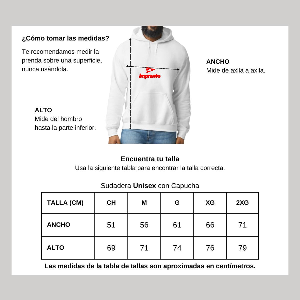 Sudadera c/Capucha Unisex Blanco Personalizable Logo