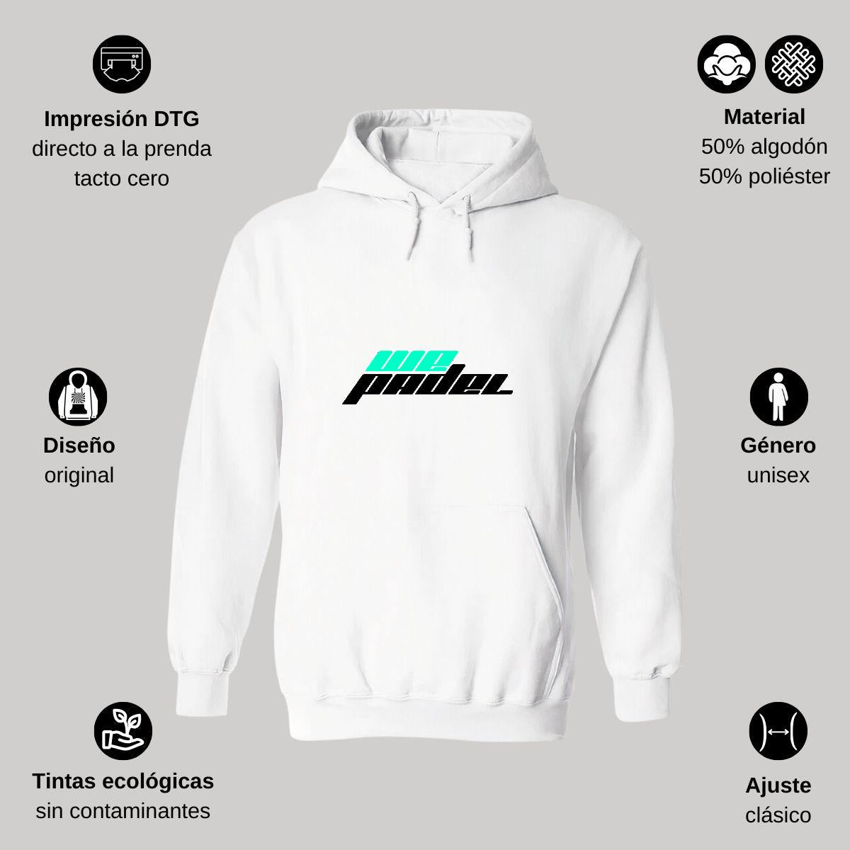 Sudadera c/Capucha Unisex Blanco Personalizable Logo