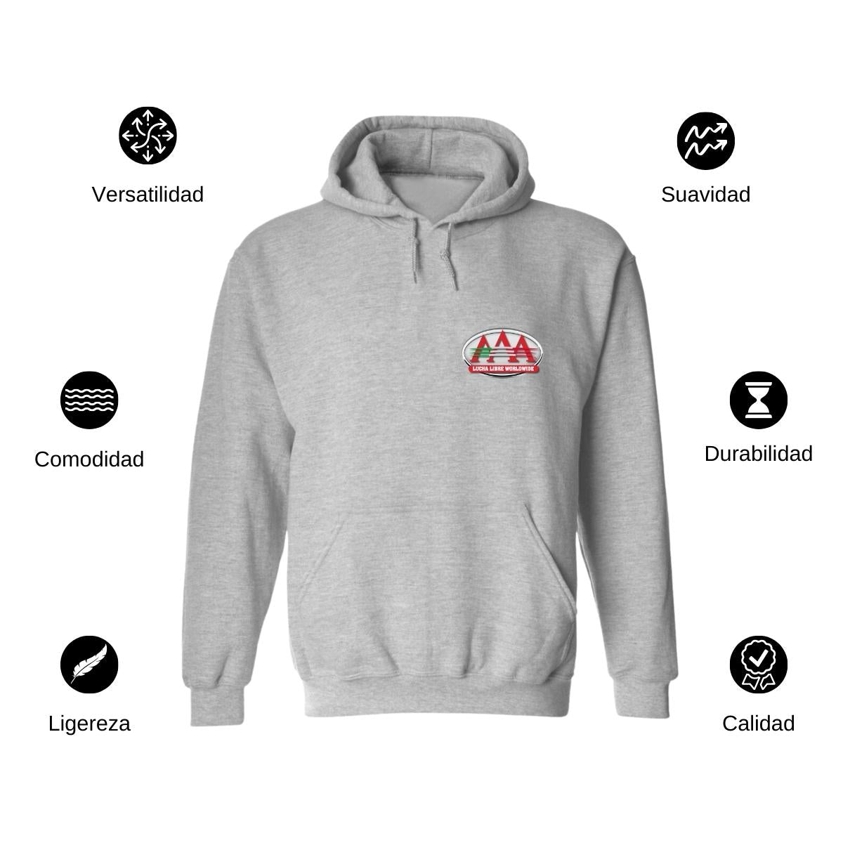 Sudadera c/Capucha Unisex Gris Personalizable Escudo