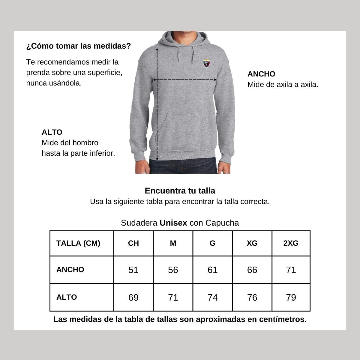 Sudadera c/Capucha Unisex Gris Personalizable Escudo