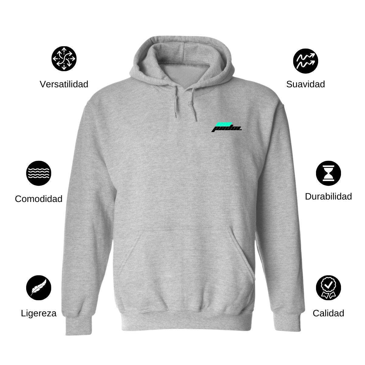 Sudadera c/Capucha Unisex Gris Personalizable Escudo