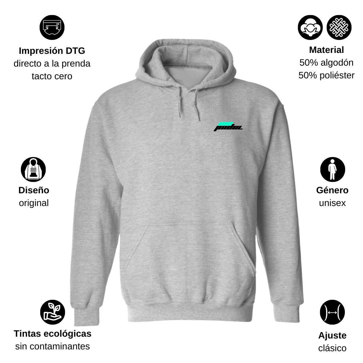 Sudadera c/Capucha Unisex Gris Personalizable Escudo