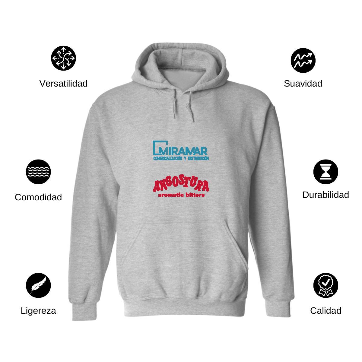 Sudadera c/Capucha Unisex Gris Personalizable Logo