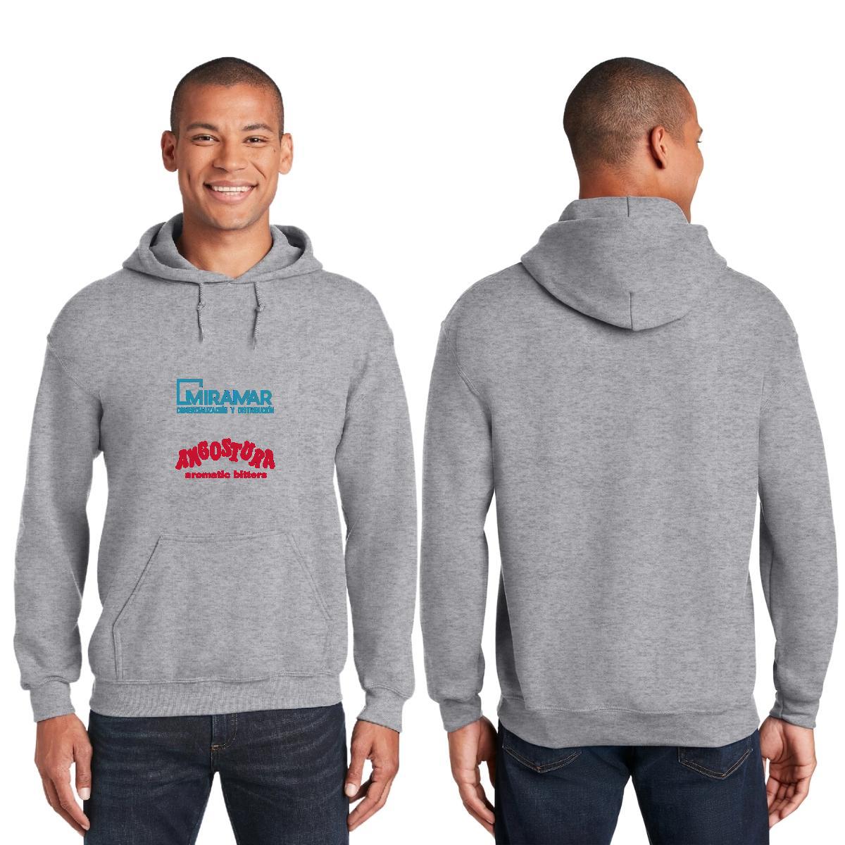 Sudadera c/Capucha Unisex Gris Personalizable Logo
