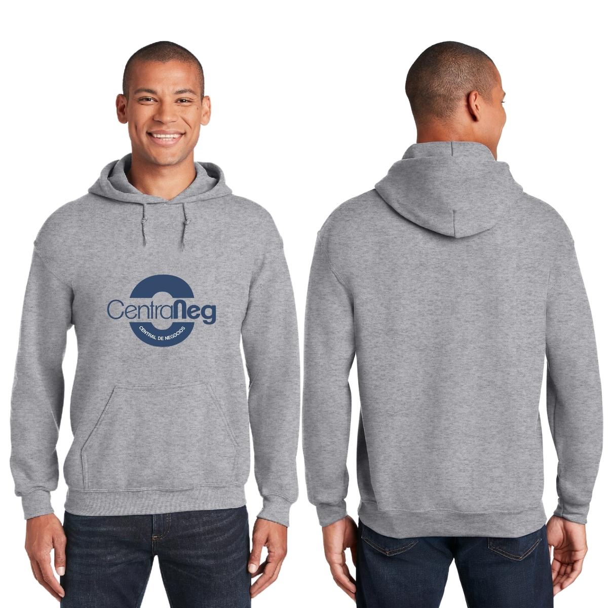 Sudadera c/Capucha Unisex Gris Personalizable Logo
