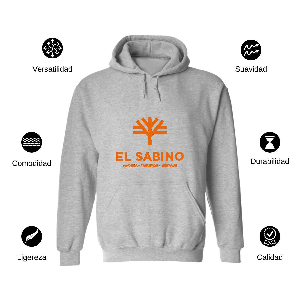 Sudadera c/Capucha Unisex Gris Personalizable Logo