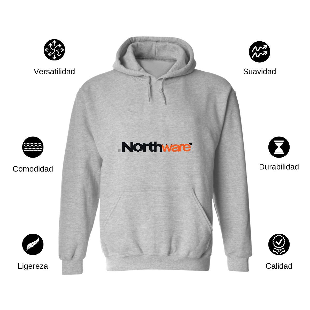 Sudadera c/Capucha Unisex Gris Personalizable Logo