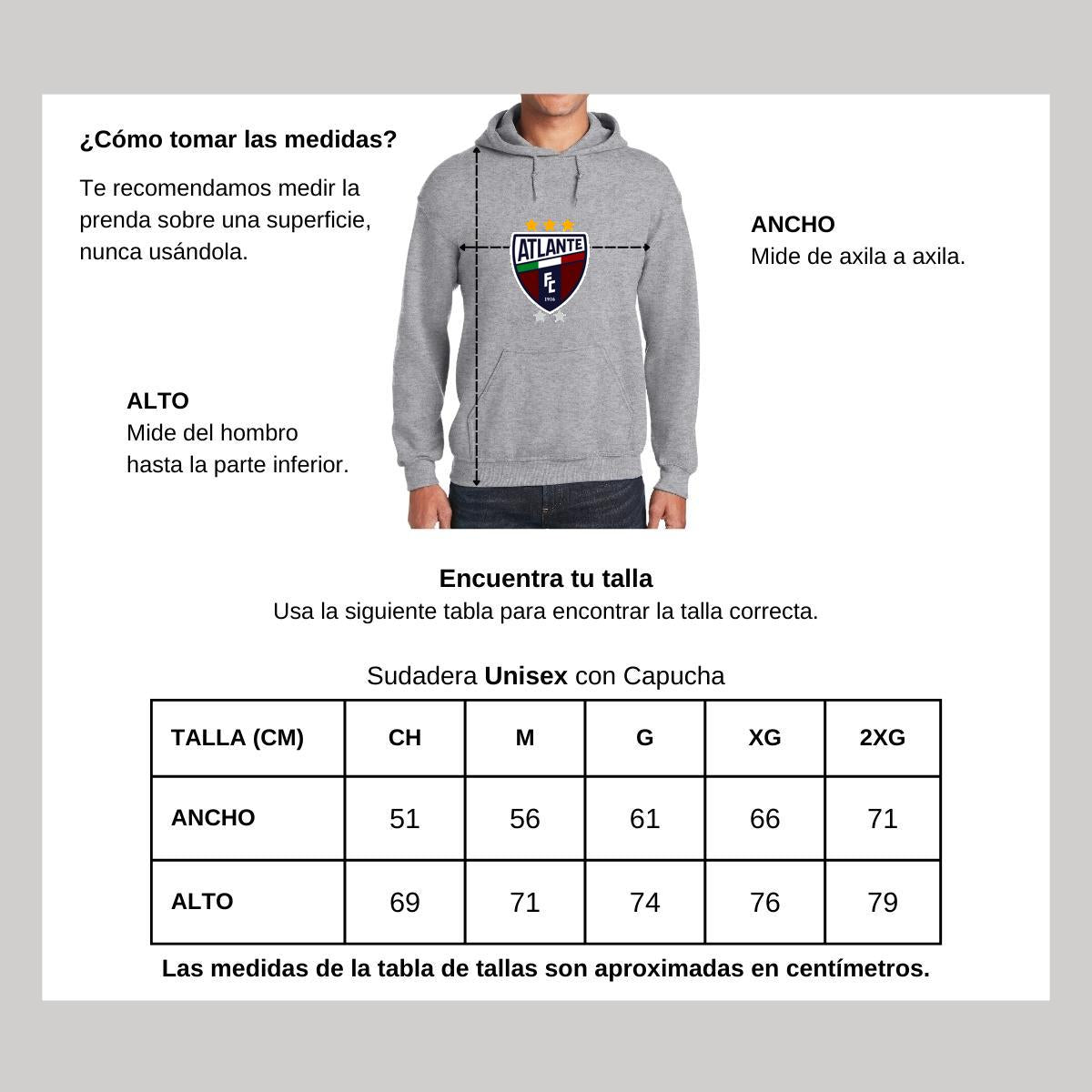 Sudadera c/Capucha Unisex Gris Personalizable Logo