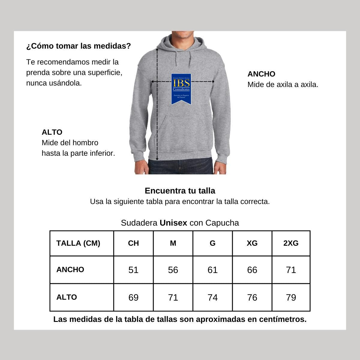 Sudadera c/Capucha Unisex Gris Personalizable Logo