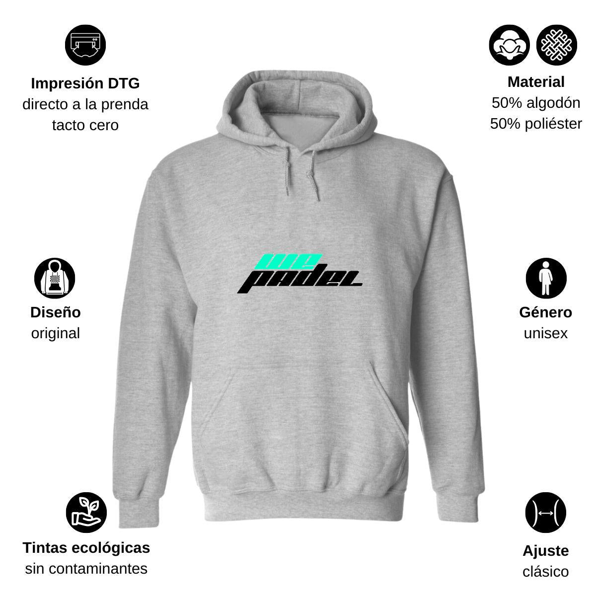 Sudadera c/Capucha Unisex Gris Personalizable Logo