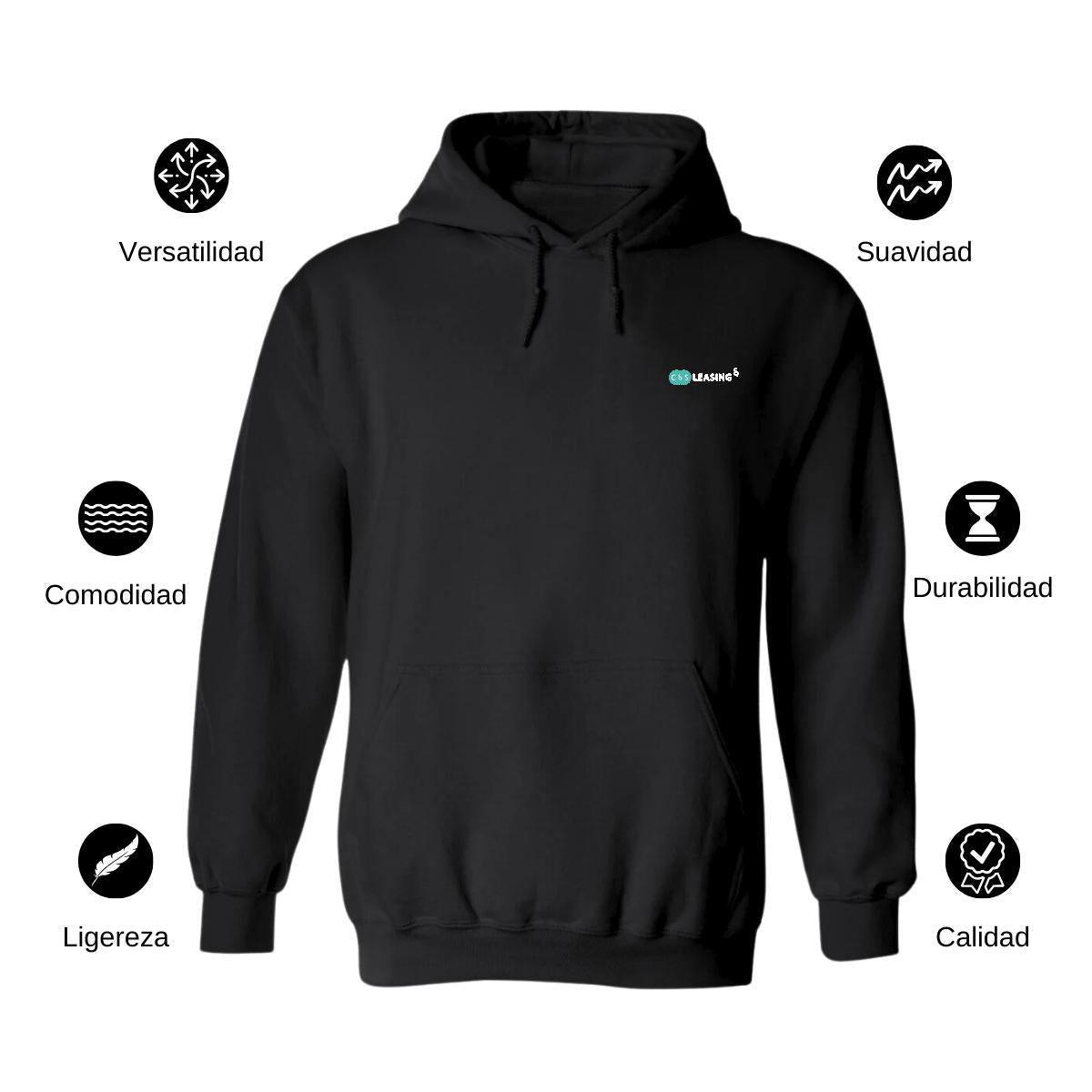 Sudadera c/Capucha Unisex Negro Personalizable Escudo