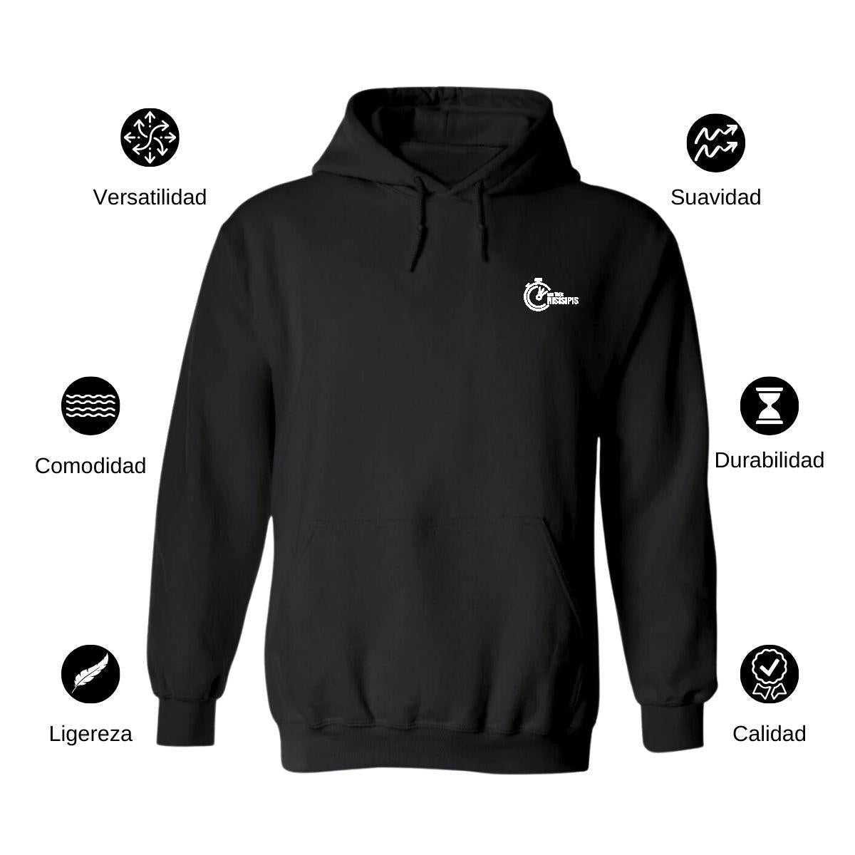 Sudadera c/Capucha Unisex Negro Personalizable Escudo