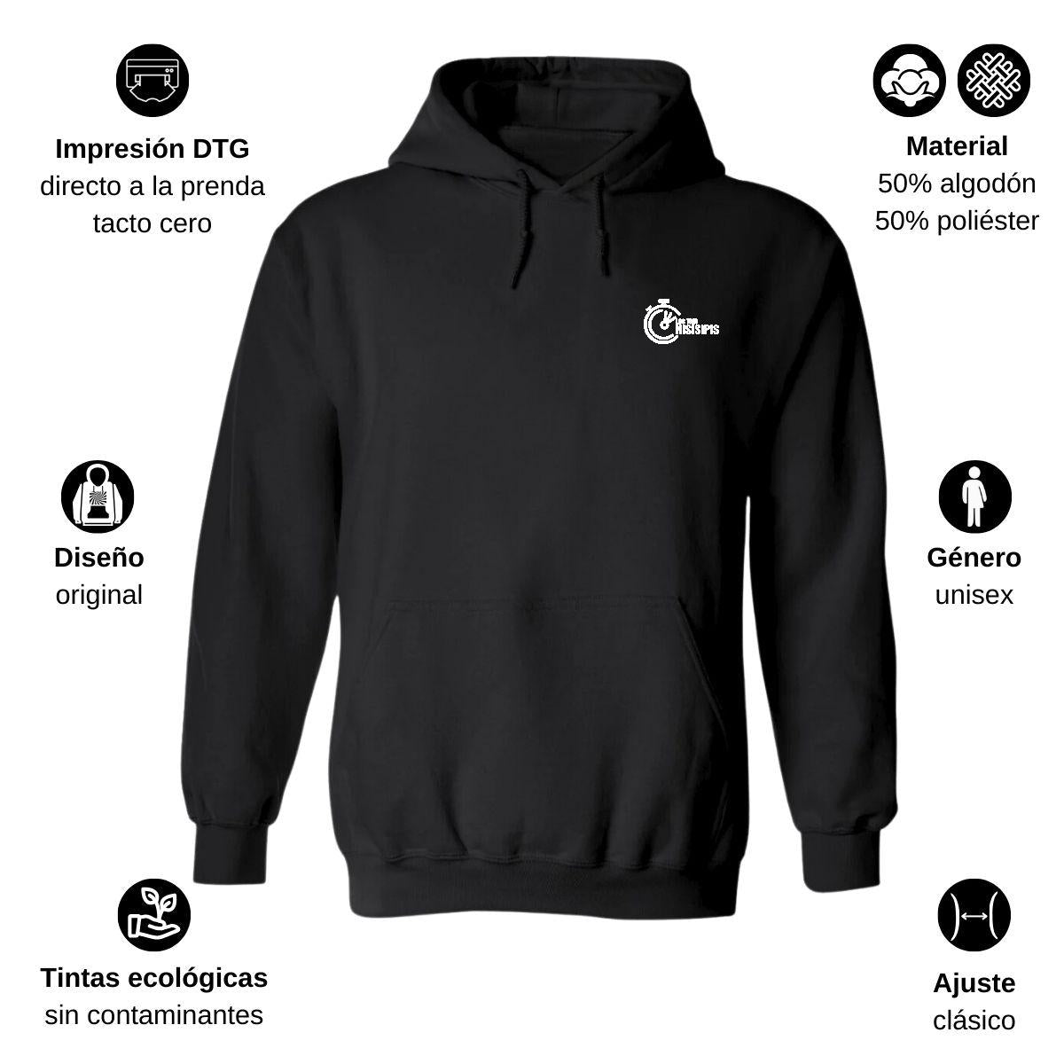 Sudadera c/Capucha Unisex Negro Personalizable Escudo