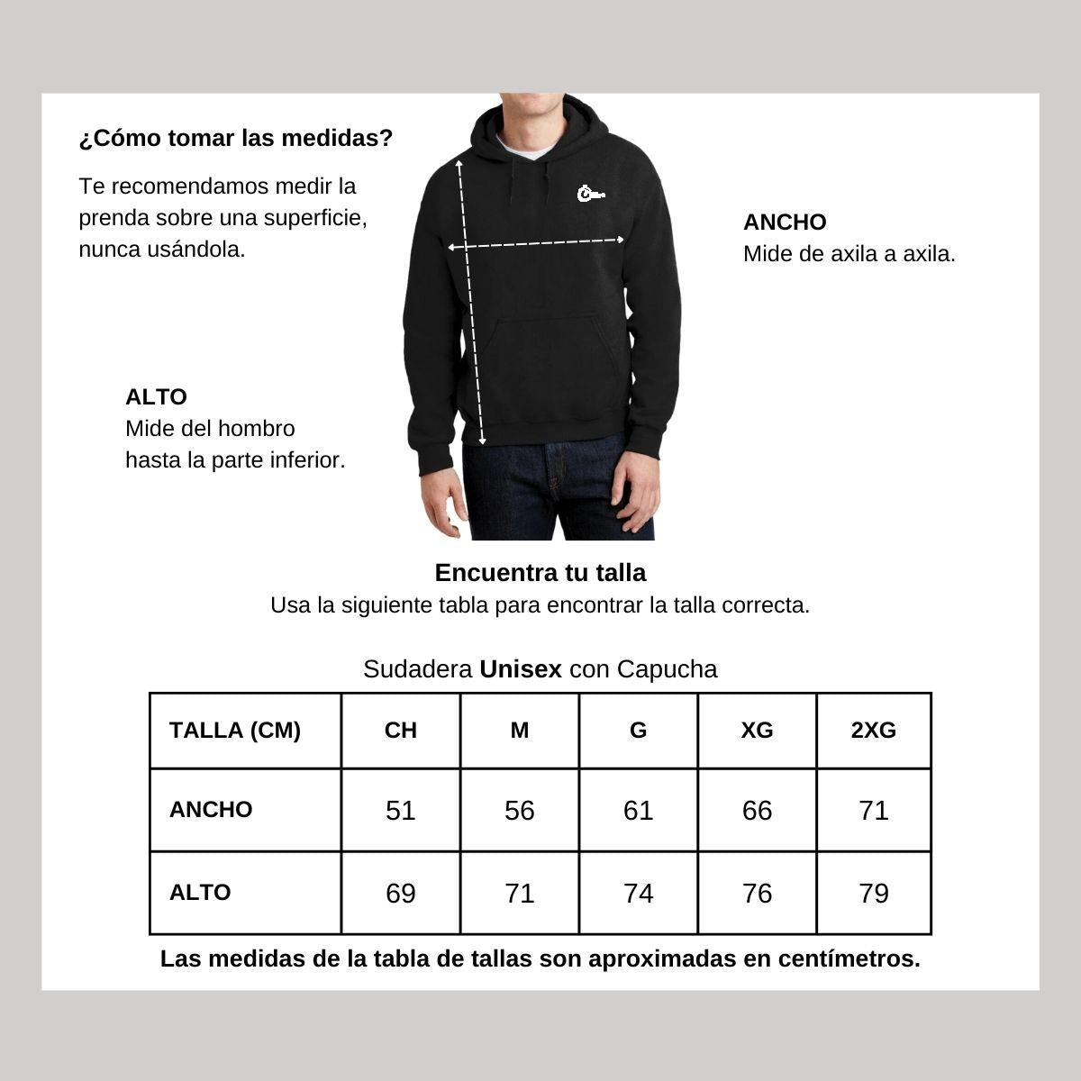 Sudadera c/Capucha Unisex Negro Personalizable Escudo