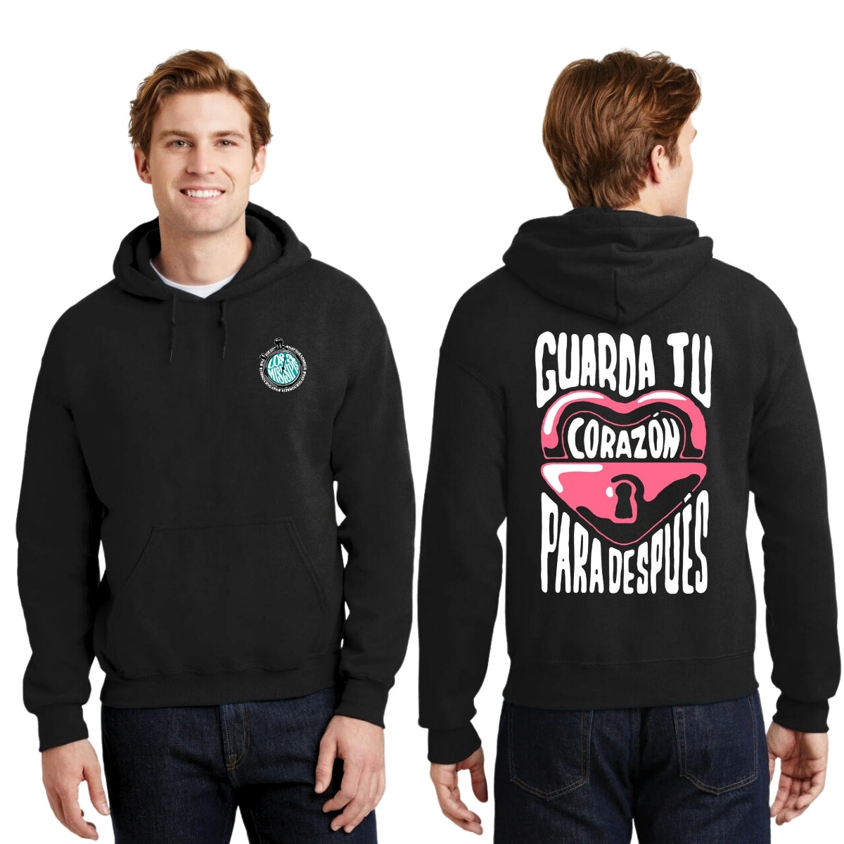 Sudadera c/Capucha Unisex Negro Personalizable Escudo Guarda tu Corazón