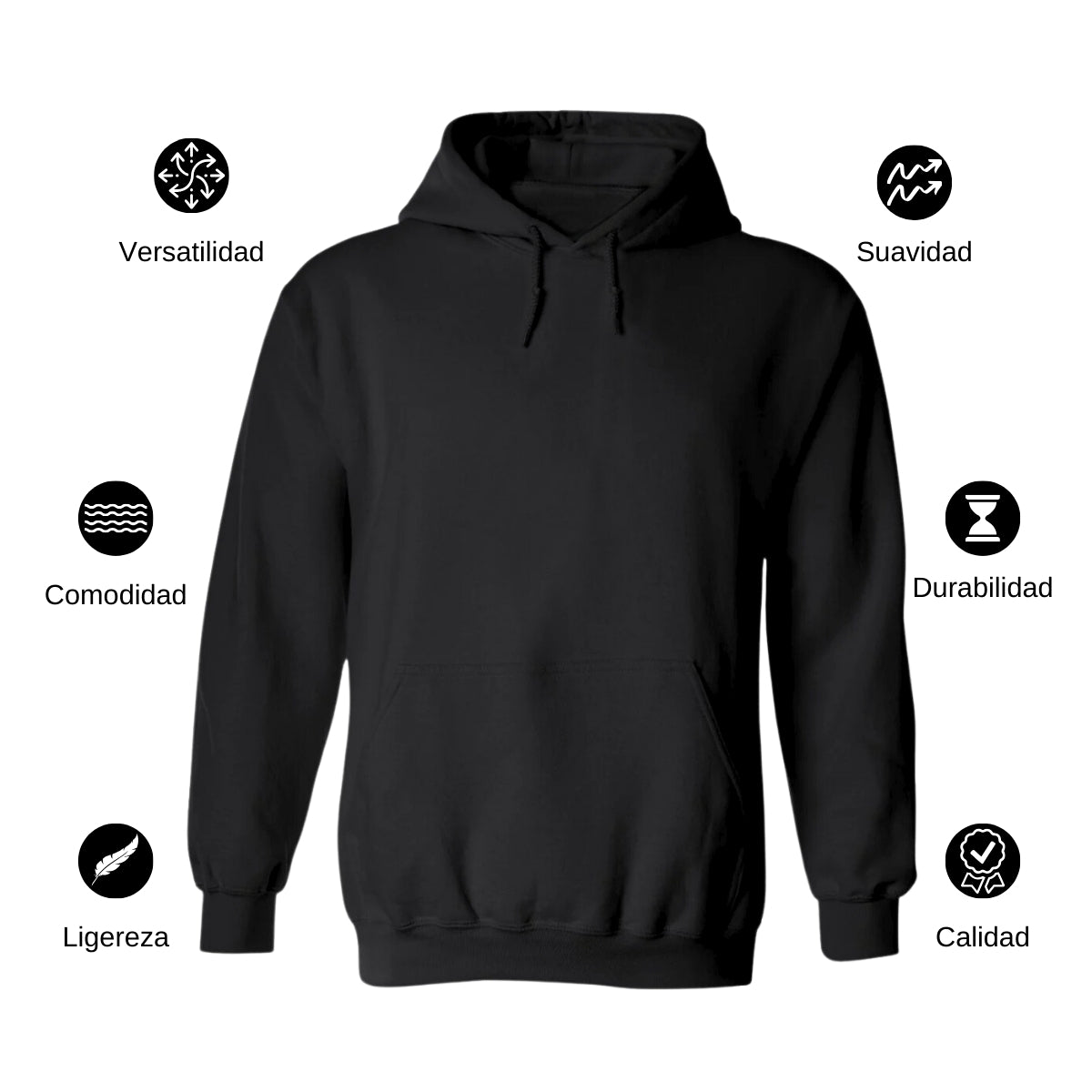 Sudadera c/Capucha Unisex Negro
