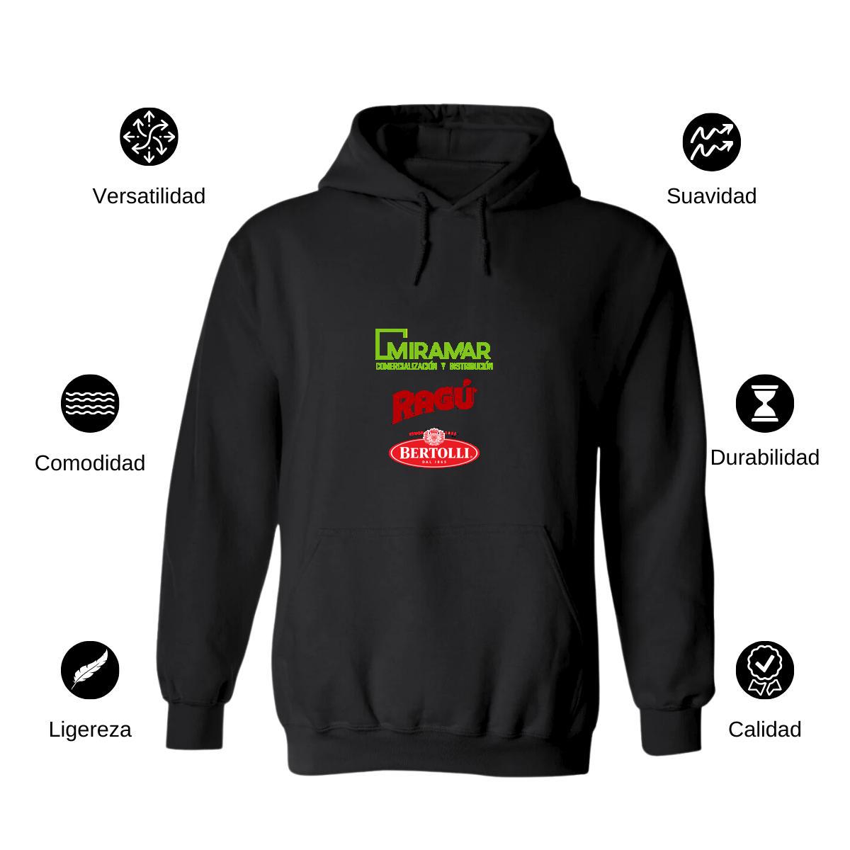Sudadera c/Capucha Unisex Negro Personalizable Logo