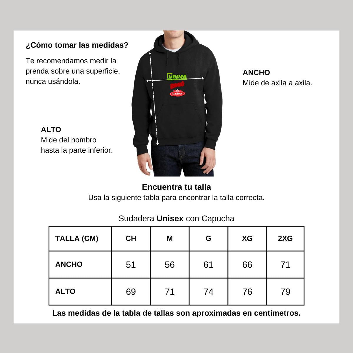 Sudadera c/Capucha Unisex Negro Personalizable Logo