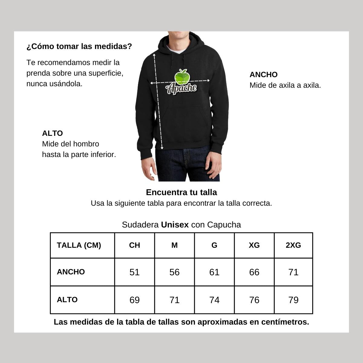 Sudadera c/Capucha Unisex Negro Personalizable Logo