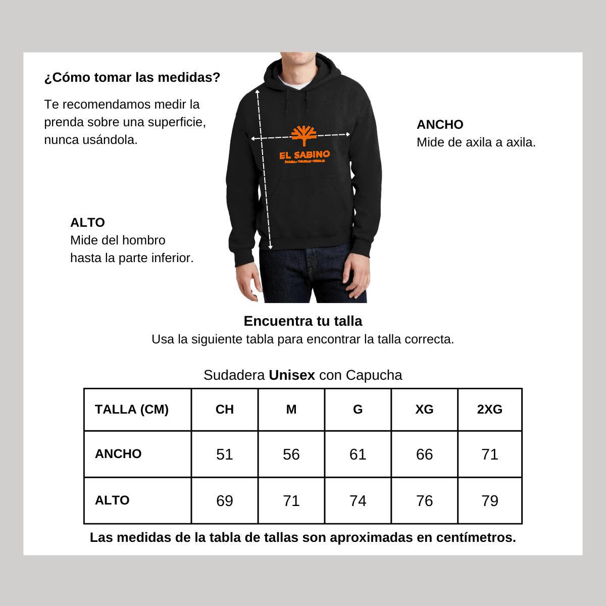 Sudadera c/Capucha Unisex Negro Personalizable Logo
