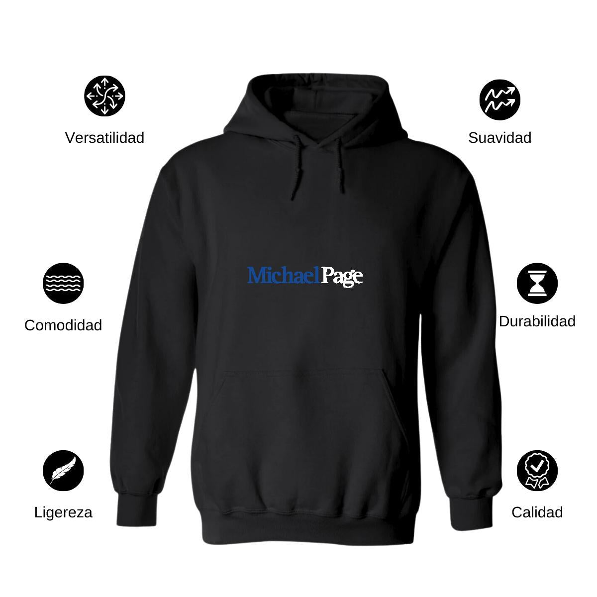 Sudadera c/Capucha Unisex Negro Personalizable Logo
