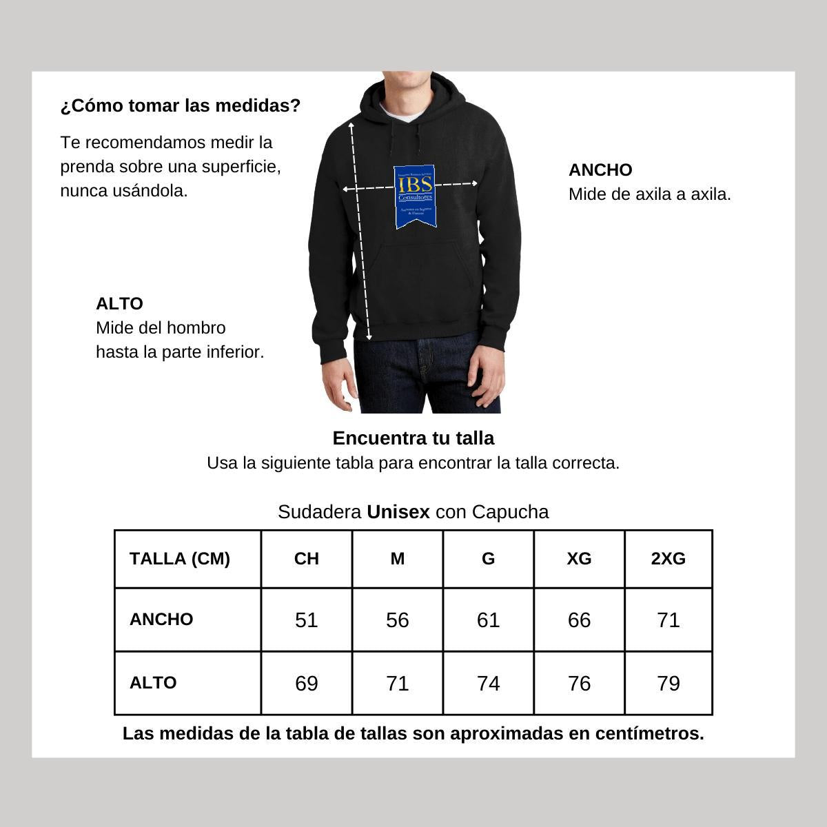 Sudadera c/Capucha Unisex Negro Personalizable Logo
