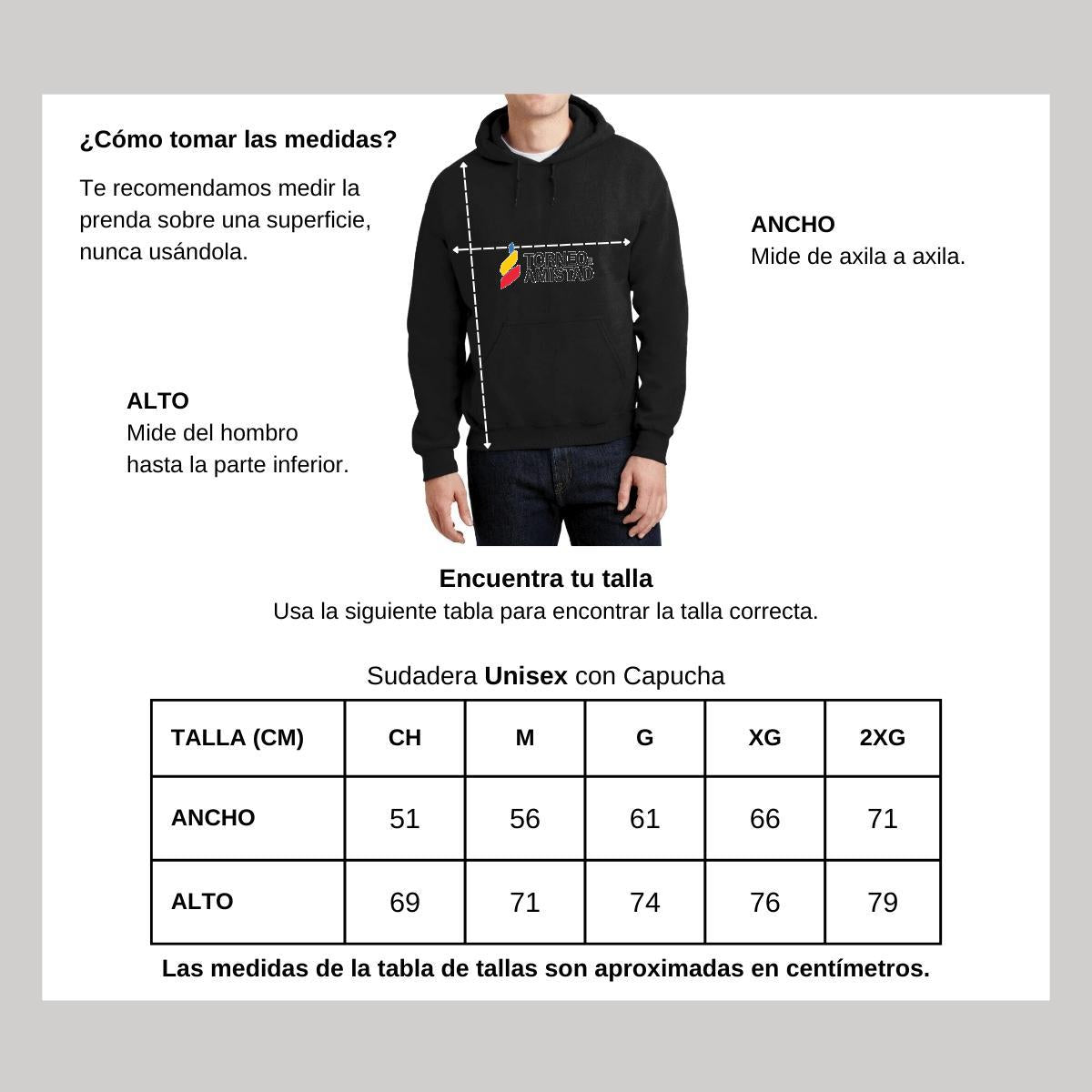 Sudadera c/Capucha Unisex Negro Personalizable Logo