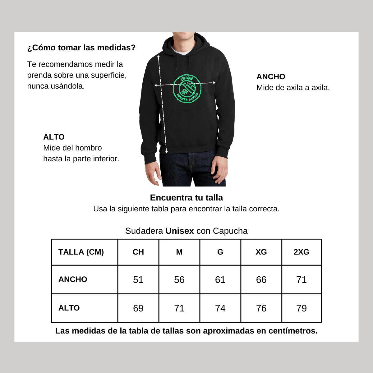 Sudadera c/Capucha Unisex Negro Personalizable Logo