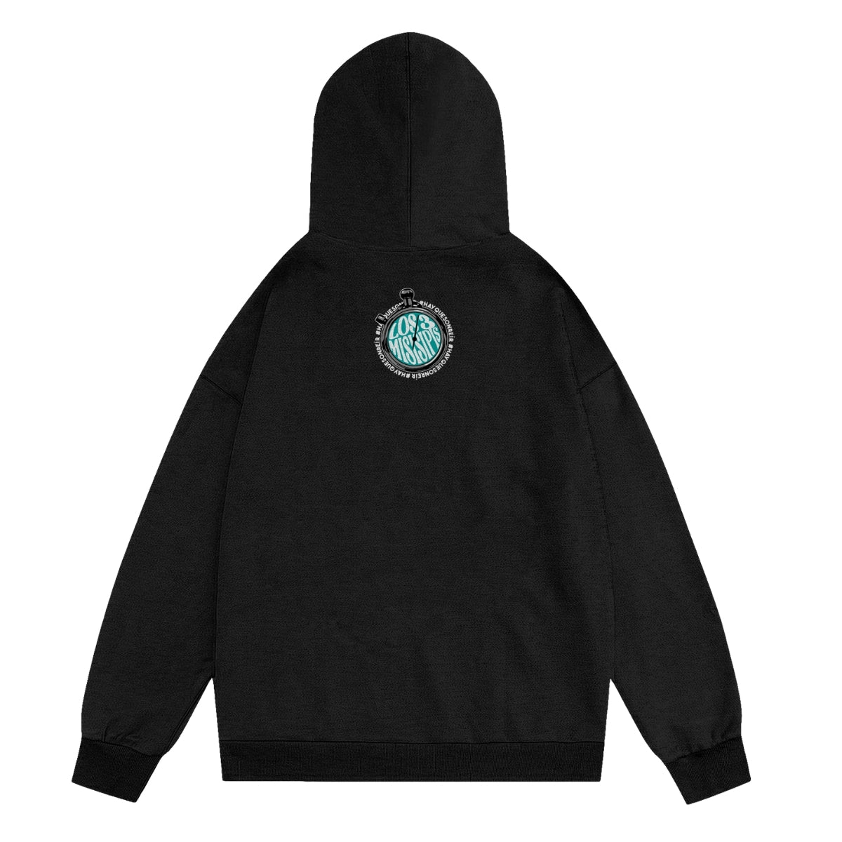 Sudadera c/Capucha Unisex Negro Personalizable Logo #NoSomosMaquinas