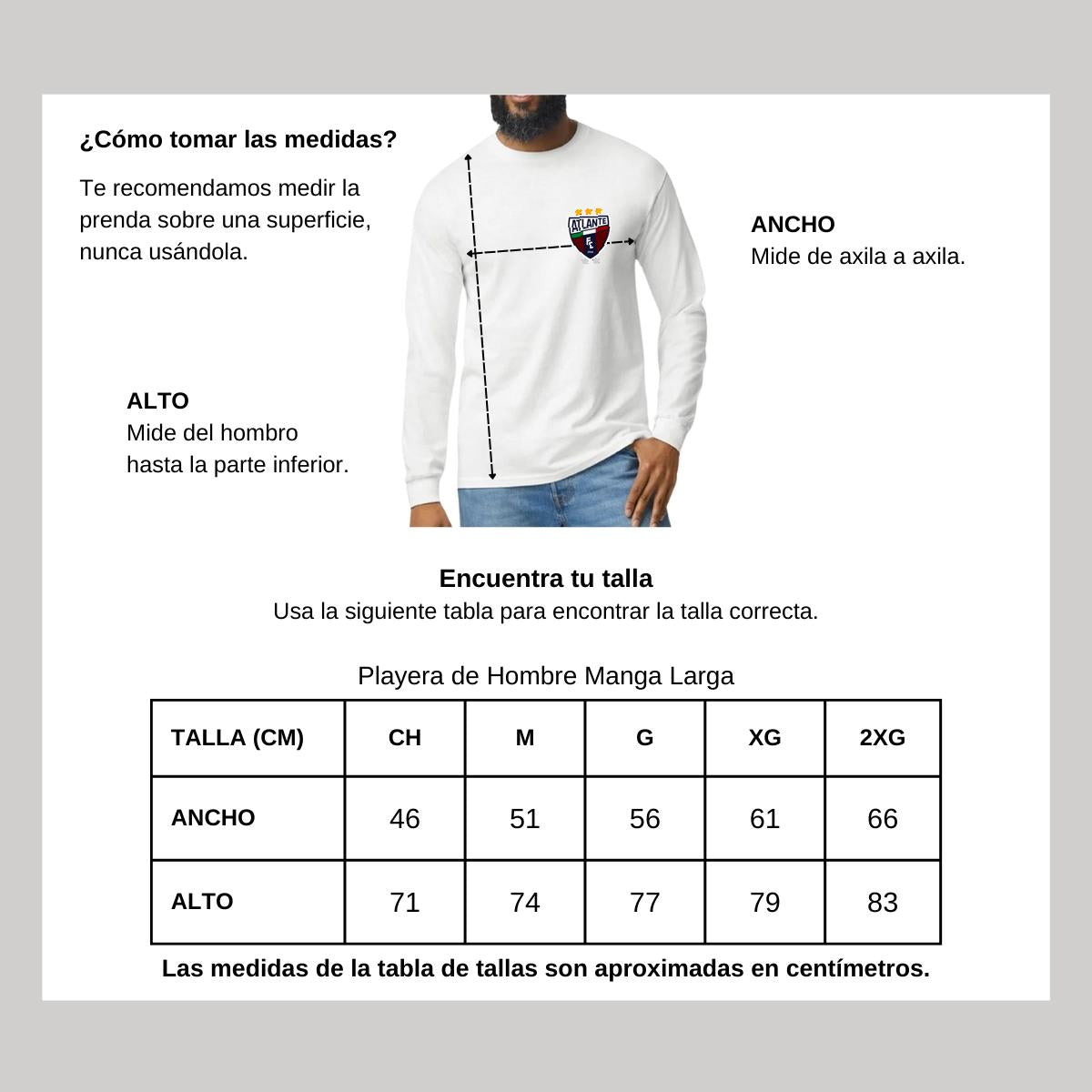 Playera Manga Larga Algodón Blanco Escudo