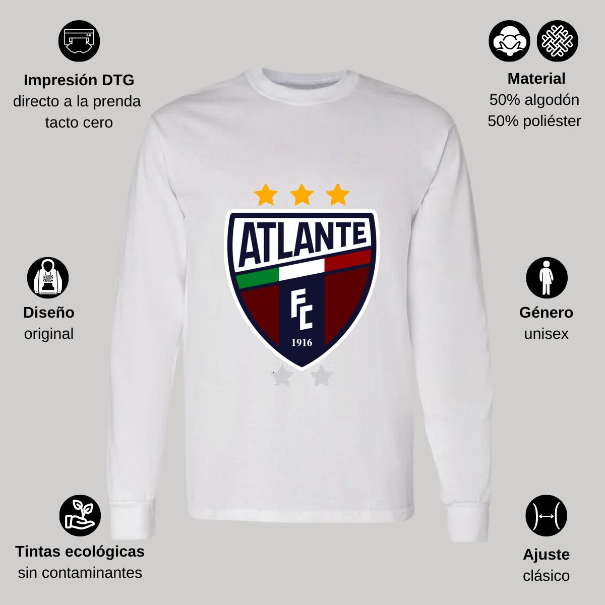 Playera Manga Larga Algodón Blanco Logo