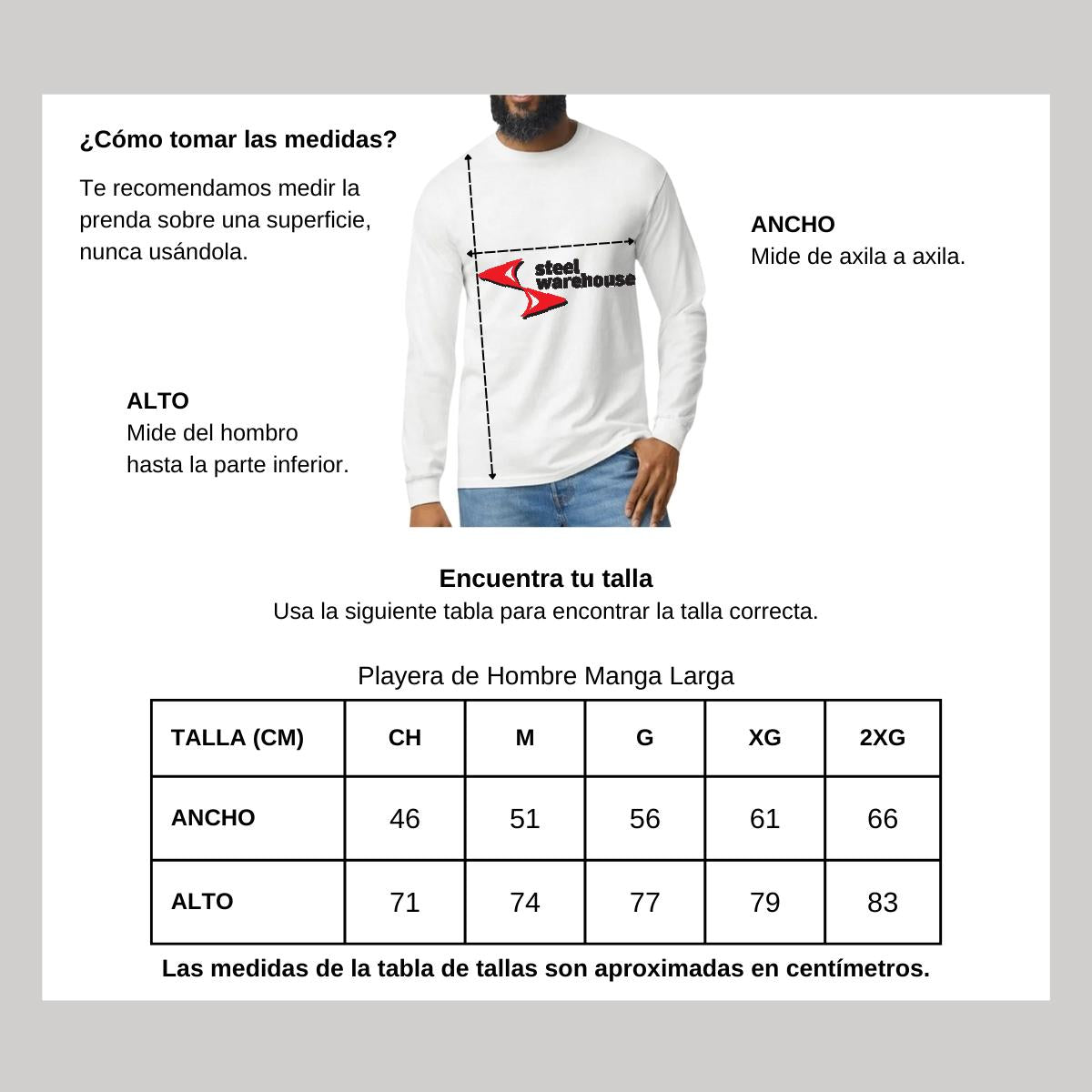 Playera Manga Larga Algodón Blanco Logo