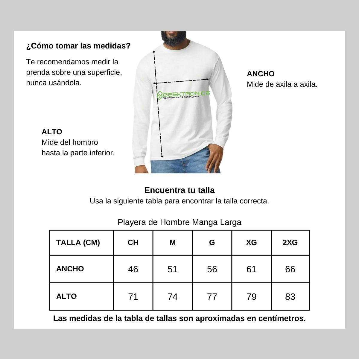 Playera Manga Larga Algodón Blanco Logo