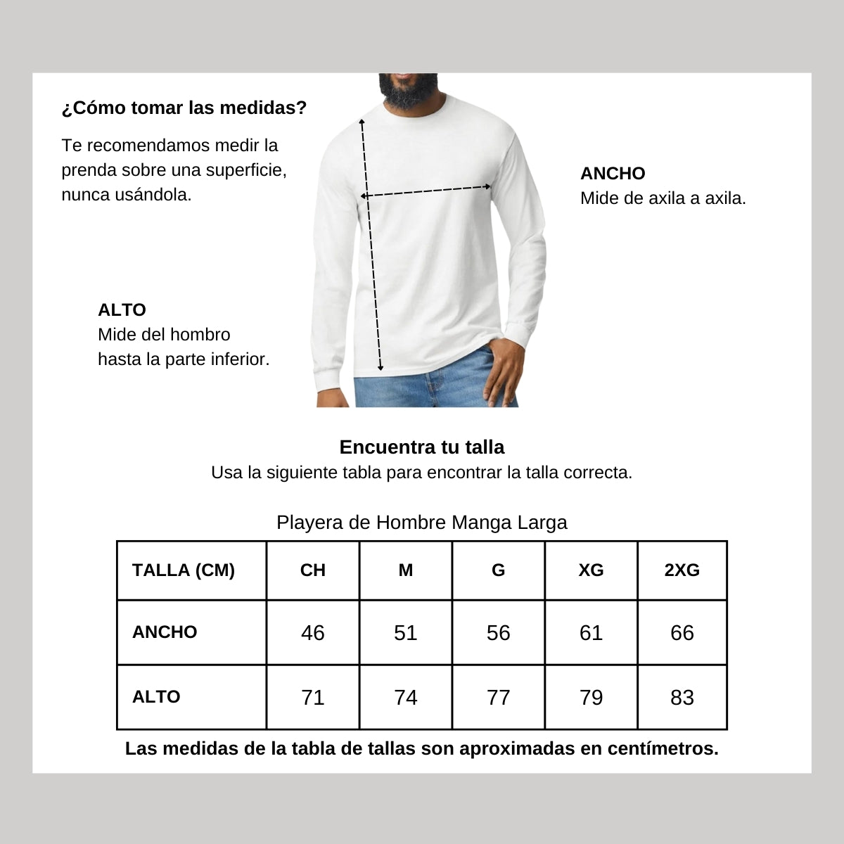 Playera Manga Larga Algodón Blanco Logo 2XG