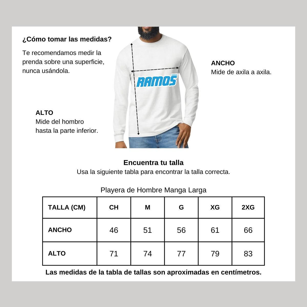Playera Manga Larga Algodón Blanco Logo