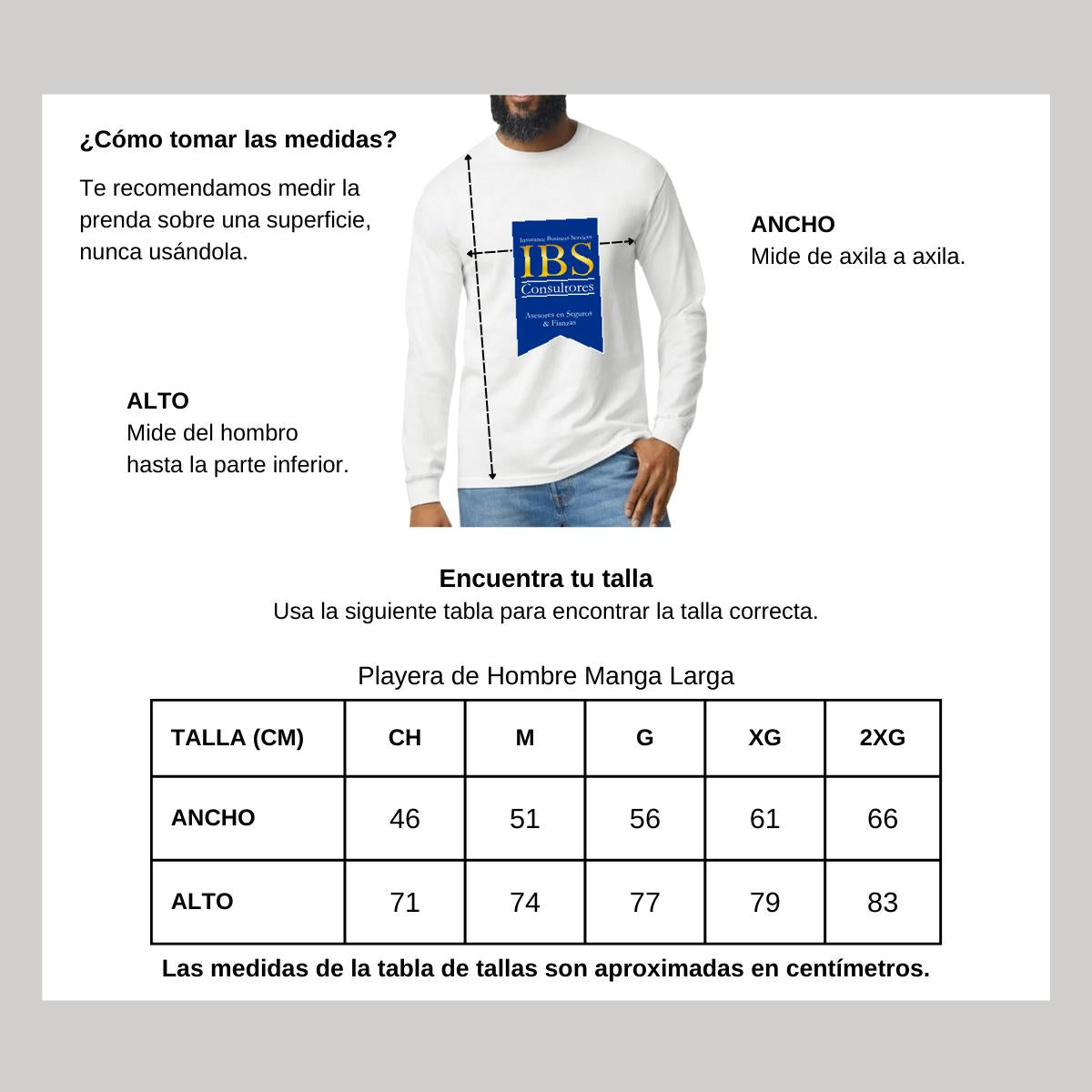 Playera Manga Larga Algodón Blanco Logo