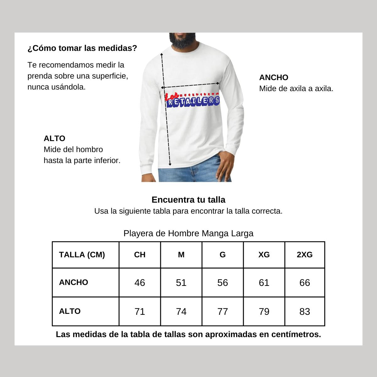 Playera Manga Larga Algodón Blanco Logo