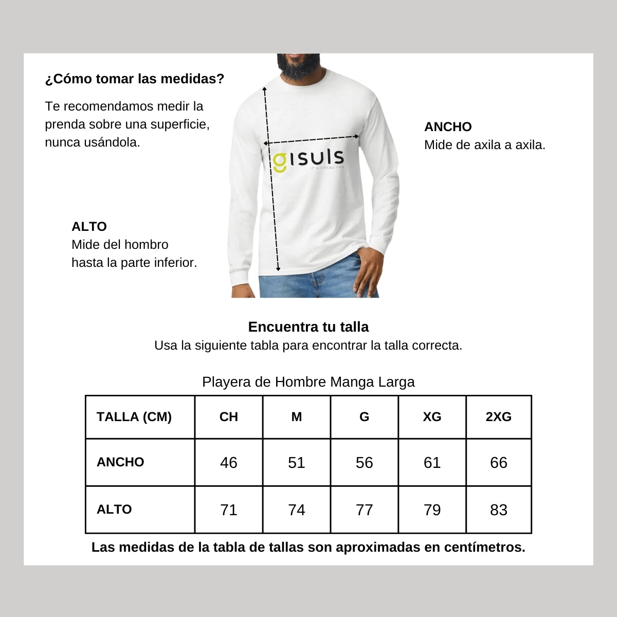 Playera Manga Larga Algodón Blanco Logo